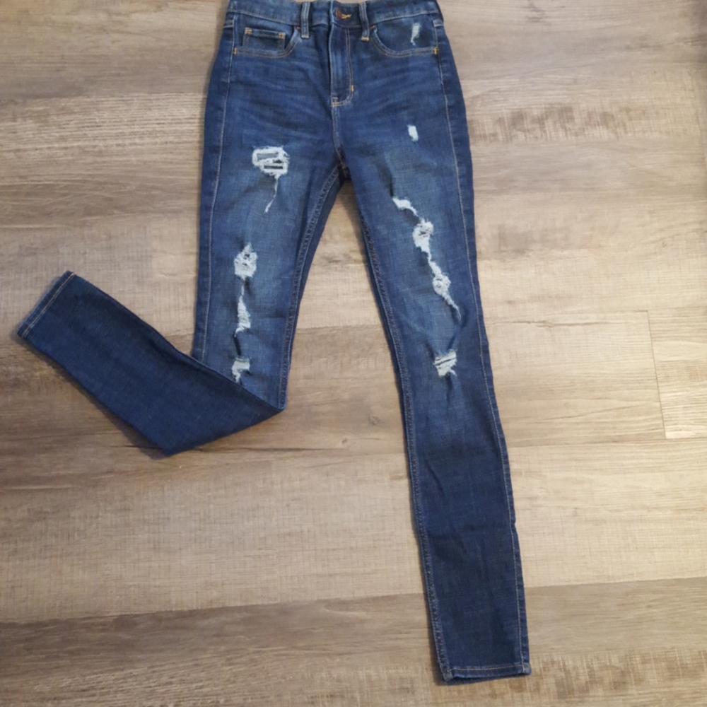 Hollister super skinny jeans with fraded distress
